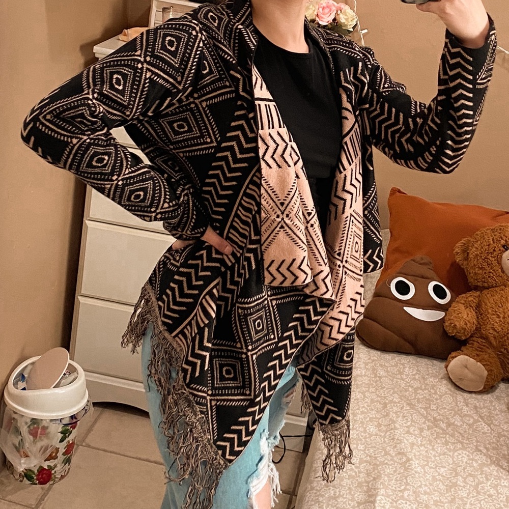LOVE University Cardigan Scarf-Trim M